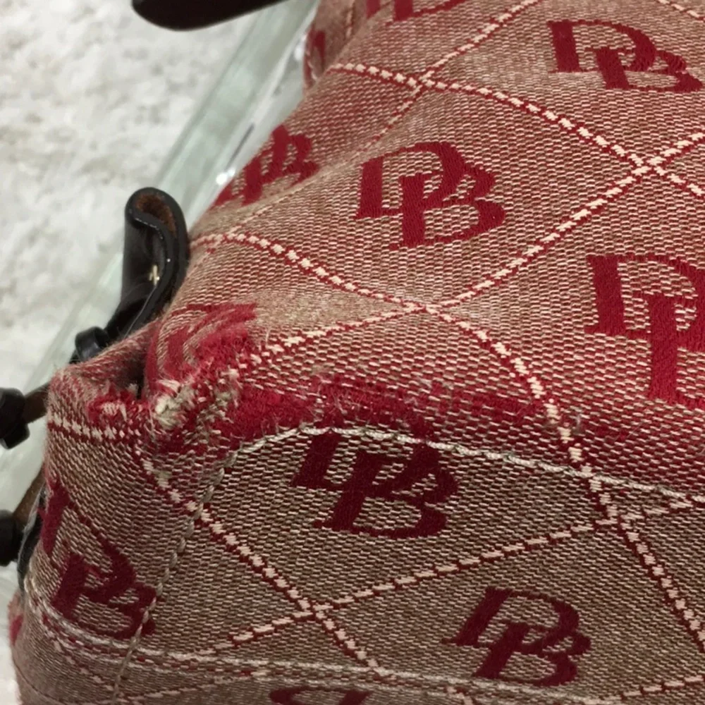 D&B red signature canvas satchel